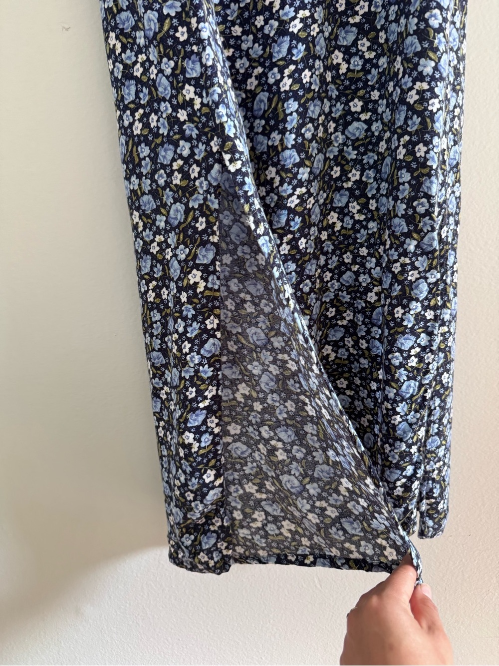 Vintage 90s Ease Sport Blue Floral Maxi Shirt Dress Size 6 - Picture 9 of 12